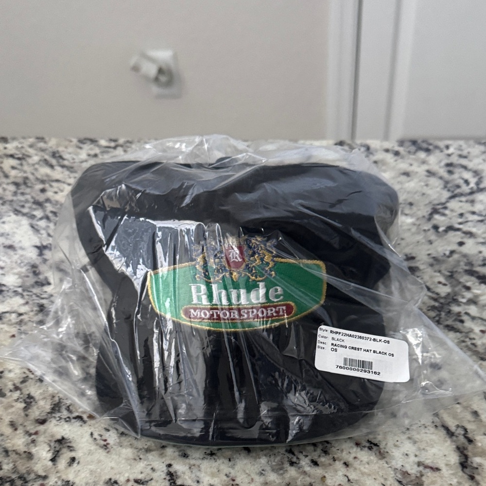 Rhude Black Cap with Green and Red Logo